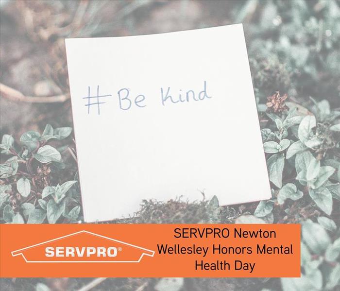 Be kind photo with orange box and SERVPRO logo