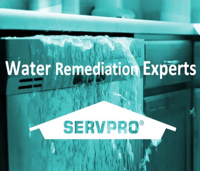 Image of flooding water with SERVPRO Logo and text, Water Remediation Experts